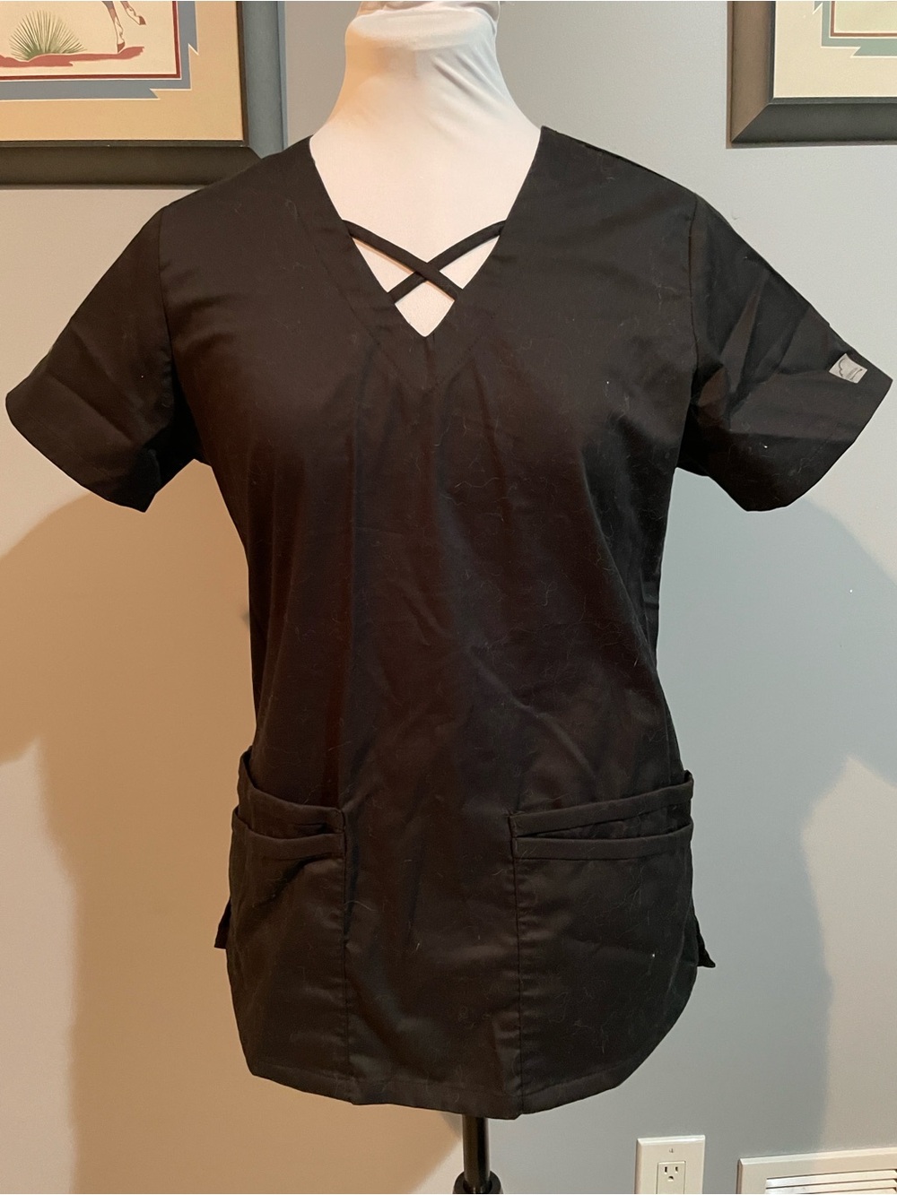 Butter-Soft STRETCH Women's 4-Pocket Crisscross Scrub Top. Uniform Advantage